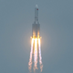 A Long March 5B rocket, carrying China’s Tianhe space station core module, lifts off from the Wenchang Space Launch Center in southern China’s Hainan province on April 29, 2021.